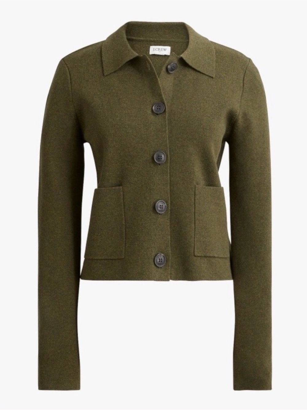 J. Crew Factory Polo Cardigan Sweater in Loden Green Size L